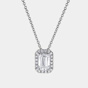 مملوكة مسبقًا 0.82ct 14k White Gold Lab Grown Diamond Halo Pendant