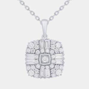 مملوكة مسبقًا 0.95ct 14k White Gold Lab Grown Diamond Cluster Pendant