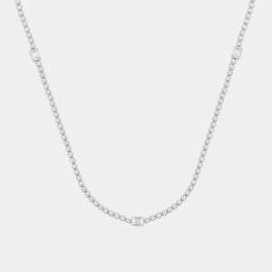 مملوكة مسبقًا 3ct 14k White Gold Lab Grown Diamond Station Necklace