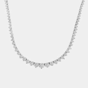 مملوكة مسبقًا 6.05ct 14k White Gold Lab Grown Diamond Riviera Necklace