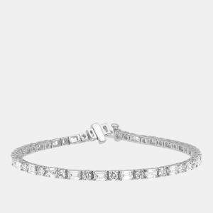 Pre Owned 6.9ct 14k White Gold Lab Grown Diamond Fashion Bracelet