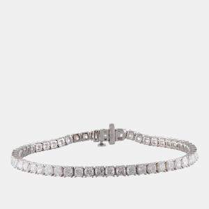 Pre Owned 7.65ct 14k White Gold Lab Grown Diamond Tennis Bracelet