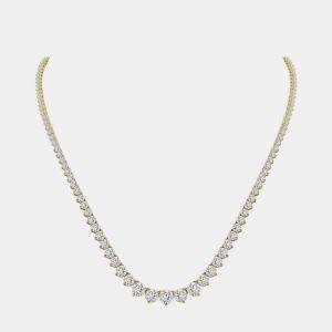 14K Yellow Gold Lab Grown Diamond Graduated Necklace (10.00Ct)
