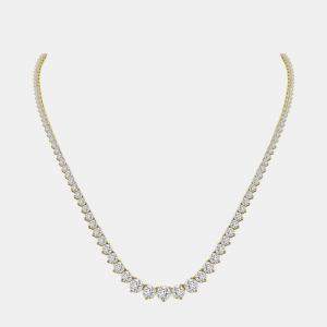 14K Yellow Gold Lab Grown Diamond Graduated Necklace (35.00 ct)