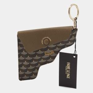 Faure Le Page Brown Coated Canvas and Leather Pochette Keychain