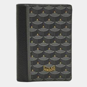 مملوكة مسبقًا محفظة ثنائية الطي فاور لو باج قماش وكانفاس رمادي/أسود مقوى وجلد