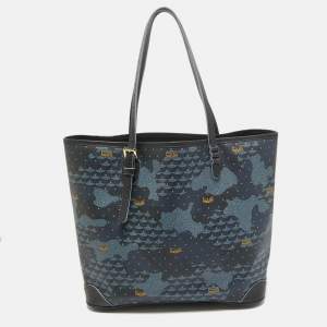 Faure Le Page Navy Blue Coated Canvas Daily Battle 35 Tote