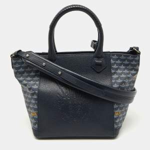 Faure Le page Blue Coated Canvas and Leather Carry On 20 Tote