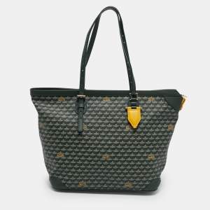 Faure Le Page Green Coated Canvas and Leather Daily Battle Tote