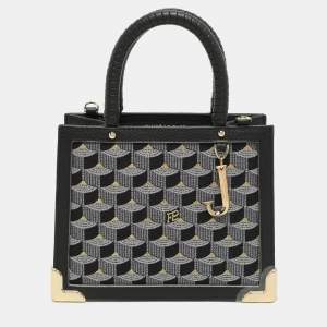 Faure Le Page Black Signature Jacquard and Leather Sagacity 18 Tote