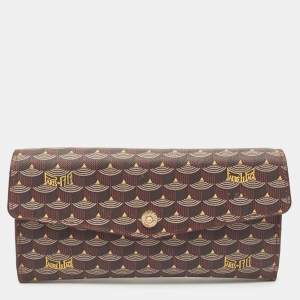 Faure Le Page Burgundy Coated Canvas Continental Wallet