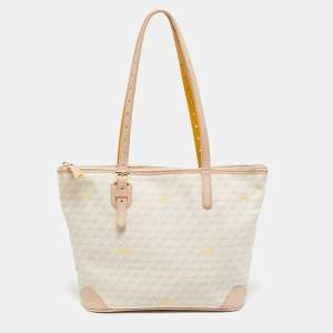 Pre Owned Faure Le Page Daily Battle 27 Pink Scale Canvas and Leather Tote