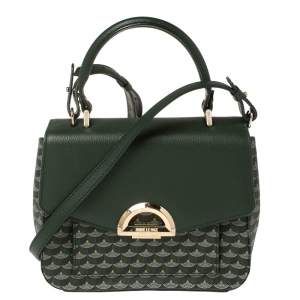 Faure Le Page Green Coated Canvas and Leather Ivresse Parade Crossbody Bag