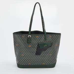 Faure Le Page Green Coated Canvas and Leather Daily Battle 37 Tote