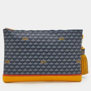 Pre Owned Faure Le Page Multicolor Coated Canvas And Leather Pochette Zip 29 Bag