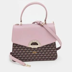 Faure Le Page Pink Coated Canvas And Leather Parade 23 Top Handle Bag