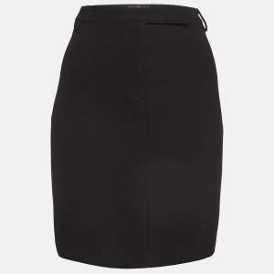 Fendi Jeans Vintage Black Crepe Pencil Skirt L