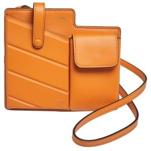 Fendi Orange Leather 2 Pockets Mini Bag