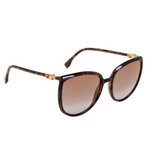 Fendi Brown Havana FF 0432/G/S Oversized Gradient Sunglasses 