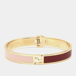 Fendi Fendista Two Tone Enamel Gold Tone Bracelet S