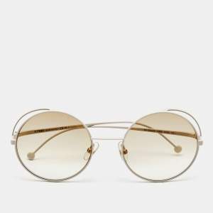 Fendi White/Beige FF Gradient Round Sunglasses