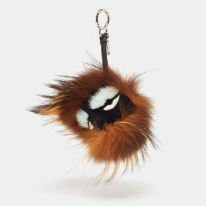 Fendi Brown/Black Mink/Rabbit Fur Furebel Bag Bugs Bag Charm