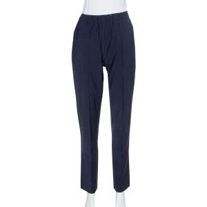 مملوكة مسبقًا بنطلون فندي متدرج مزيج صوف ستريتش كحلي S