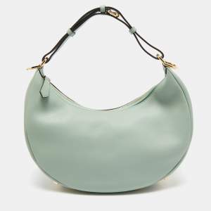 Fendi Light Green Leather Small Fendigraphy Hobo