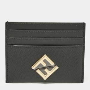 Fendi Black Leather FF Card Holder