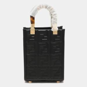 Fendi Black Leather Mini Sunshine Tote