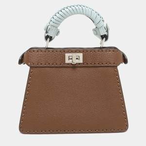 Fendi Pink Leather Petite Peekaboo ISeeU Top Handle Bag
