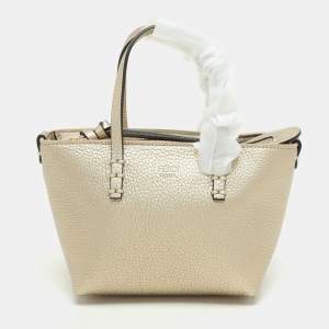 Fendi Gold Leather Selleria Mini Roll Tote