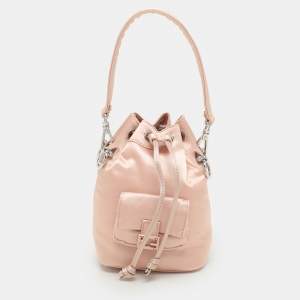 Fendi Baby Pink Nylon Mini Mon Tresor Bucket Bag