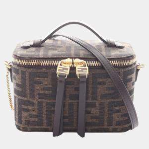 مملوكة مسبقًا حقيبة كتف جلد وكانفاس فانتي زوكا فندي