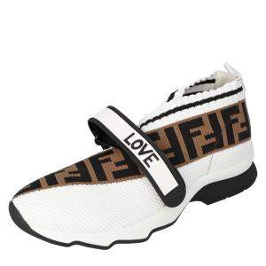 Pre Owned Fendi White Rockoko Sneakers Size 37