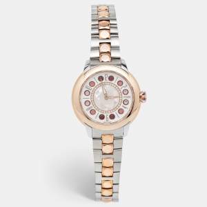 Fendi Mother of Pearl Diamond Topaz Two-Tone Stainless Steel IShine F121224500D2T01 Women's Wristwatch 33.50 mm