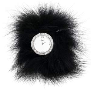 Fendi White Stainless Steel My Way Fur Glamy 35000M Women's Wristwatch 36 mm
