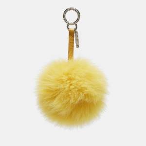 Fendi Yellow Fox Fur Pom Pom Bag Charm 
