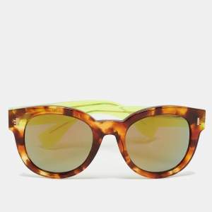 Fendi Tortoise/Green FF0026/S Mirrored Square Sunglasses