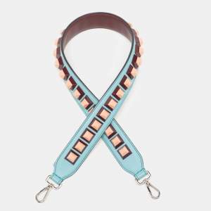 Pre Owned Fendi Multicolor Leather Studded Strap You Shoulder Bag Strap