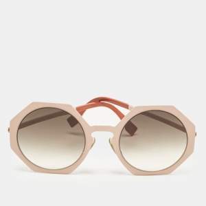 Fendi Peach/Brown Gradient FF0152/S Geometric Sunglasses