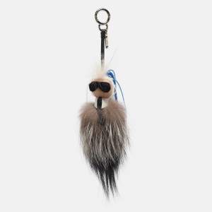 Pre Owned Fendi Multicolor Fur and Leather Karlito Bag Charm