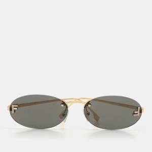 مملوكة مسبقًا Fendi Black/Gold FF4075US FF Crystals Oval Sunglasses