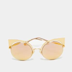 Fendi Gold  FF 0177/S Mirror Ca Eye Sunglasses