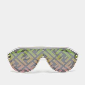 Fendi Silver Tone/Grey Mirrored M0039/G/S FF Fabulous Shield Sunglasses