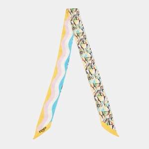 Fendi X Sarah Coleman Multicolor FF Print Silk Bandeau Scarf