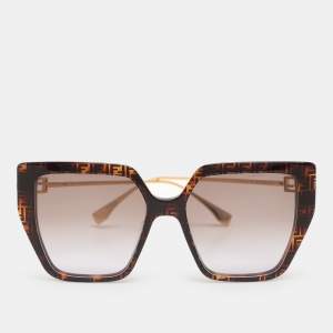 Pre Owned Fendi Brown/Black Gradient Oversized Sunglasses