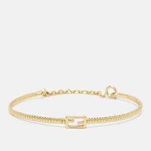 Fendi Baguette Gold Tone Bracelet M