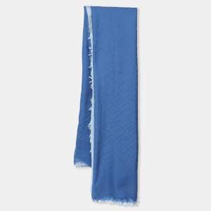 Fendi Blue FF Cotton Scarf