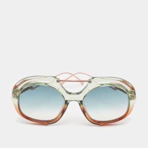 Fendi Blue/Green Gradient FF316 Tropical Shine Aviator Sunglasses